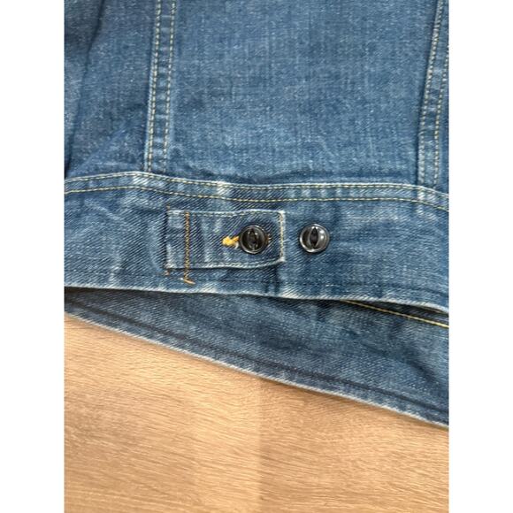 VTG Lee Sanforized Denim Jacket Union Made USA PATD-153438 Trucker Riders Sz 44 - Picture 8 of 10